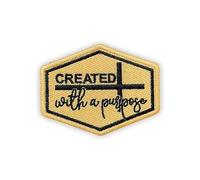 MEIYSTICK Created with a Purpose Cross Hook and Loop Embroidery Patches for Backpacks Hats Vest Dog Harness Bags, Bible Size 3" Tactical Applique Patch for Clothes, Embroidery Patches for Christians