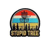 MEIYSTICK Disc Golf Stupid Tree Embroidery Patches for Clothes Backpacks Hats Jeans Bags, Golf Master Size 3" Iron On Patch or Sew On Patches, Retro Golf Applique Embroidery Patches, Gift for Golfers