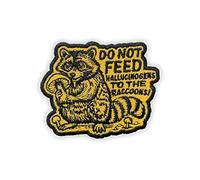 MEIYSTICK Do Not Feed Hallucinogens to the Raccoons Hook and Loop Embroidery Patches for Backpacks Hats Vest Dog Harness Bags, Size 3" Tactical Applique Patch for Clothes, Meme Animal Embroidery Patch