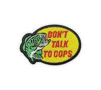 MEIYSTICK Don't Talk to Cops Hook and Loop Embroidery Patches for Backpacks Hats Vest Dog Harness Bags, Sassy Size 3" Tactical Applique Patch for Clothes, Bass Fish Embroidery Patches for Boys Girls