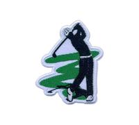 MEIYSTICK Golf Player Silhouette Embroidery Patches for Clothes Backpacks Hats Jeans Bags, Golf Player Size 3" Iron On Patch or Sew On Patches, Golf Applique Embroidery Patches, Gift for Golf Players
