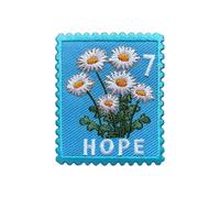 MEIYSTICK Hope Daisy Flower Stamp Embroidery Patch for Clothes Backpacks Hats Jeans Bags, Vintage Size 3" Iron Patch or Sew On Patches, Applique Embroidery Patches, Wildflower Gift for Flower Lovers