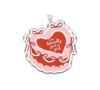 MEIYSTICK I'm Literally Just a Girl Dust Plug Charm, Heart Cake Kindle Charm, Acrylic Dust Plug Type C or Lightning, Kindle Accessories Charms, Coquette Charms, Gifts for Girls Women (Lightning)