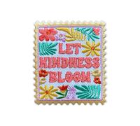 MEIYSTICK Let Kindness Bloom Flower Stamp Embroidery Patch for Clothes Backpacks Hats Jeans Bags, Size 3" Iron Patch or Sew On Patches, Applique Embroidery Patches, Mental Health Gift for Boys Girls
