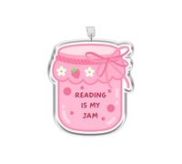 MEIYSTICK Reading is My Jam Dust Plug Charm, Kindle Charm, Acrylic Dust Plug Charms Type C or Lightning, Kindle Accessories Charms, Pink Girlie Bookish Gifts for Boy Girl (Type-C)