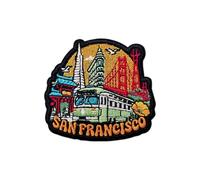MEIYSTICK San Francisco California Patch 3" Travel Lover Souvenir | Patches for Clothes Backpacks Hats Jeans Bags, Iron On/Sew On Embroidery Patch, Vintage Landmark Gift for Traveler Adventurer