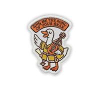 MEIYSTICK Sing Me The Song of Your Seak Hook and Loop Embroidery Patches for Backpacks Hats Vest Dog Harness Bags, Goose Size 3" Tactical Applique Patch for Clothes, Funny Animal Embroidery Patches