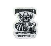 MEIYSTICK Undiagnosed but Pretty Sure Embroidery Patch for Clothes Backpacks Hats Jeans Bags, Funny Cowboy Raccoon Size 3" Iron Patch or Sew On Patches, Applique Embroidery Patches, Gift for Boy Girl