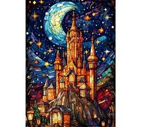 MEIYUDA Diamond Art Painting Kits for Adults, Castle Diamond Painting Kit Crystal Cross Stitch, Diamond Painting Mosaic Style Diamond Art for Adults Kids Beginners for Home Wall Decor 30x40cm