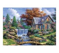 MEIYUDA Diamond Painting - Cottage Landscape, DIY 5D Diamond Art Kit for Adults & Kids, Crystal Art - 40x30cm