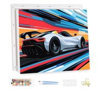MEIYUDA DIY Paint by Numbers for Adults with Frame Cool Sports Car, Arts and Crafts Kit for Adults Beginner, Paint by Numbers Acrylic Pigment Drawing Paintwork for Home Wall Decor 40x30cm