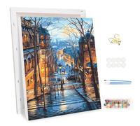 MEIYUDA DIY Paint by Numbers for Adults with Frame European Cityscape, Arts and Crafts Kit for Adults Beginner, Paint by Numbers Acrylic Pigment Drawing Paintwork for Home Wall Decor 30x40cm