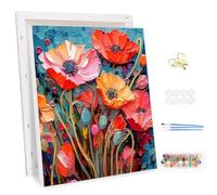 MEIYUDA DIY Paint by Numbers for Adults with Frame Flowers, Arts and Crafts Kit for Adults Beginner, Paint by Numbers Acrylic Pigment Drawing Paintwork for Home Wall Decor 30x40cm