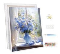 MEIYUDA DIY Paint by Numbers for Adults with Frame Flowers in a Vase, Arts and Crafts Kit for Adults Beginner Drawing Paintwork for Home Wall Decor 30x40cm