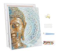 MEIYUDA DIY Paint by Numbers for Adults with Frame Gold Buddha, Arts and Crafts Kit for Adults Beginner, Paint by Numbers for Adults Acrylic Pigment Drawing Paintwork for Home Wall Decor 30x40cm