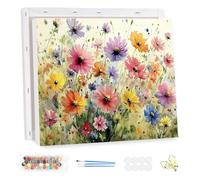 MEIYUDA DIY Paint by Numbers for Adults with Frame Ink Style Flower, Arts and Crafts Kit for Adults Beginner, Paint by Numbers Acrylic Pigment Drawing Paintwork for Home Wall Decor 40x30cm