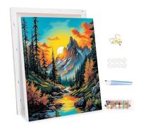 MEIYUDA DIY Paint by Numbers for Adults with Frame, Mountains Landscape, Arts and Crafts Kit for Adults Beginner Drawing Paintwork for Home Wall Decor 30x40cm