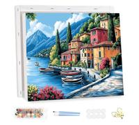 MEIYUDA DIY Paint by Numbers for Adults with Frame Sea View, Paint by Numbers Arts and Crafts Kit for Adults Beginner, Paint by Numbers Acrylic Pigment Drawing Paintwork for Home Wall Decor 40x30cm