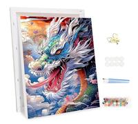MEIYUDA DIY Paint by Numbers with Frame Dragon, Arts and Crafts Kit, Beginner Adult Acrylic Pigment Drawing Paintwork for Home Wall Decor 30x40cm