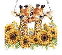 MEIYUDA Hanging Diamond Art Kits Adults Giraffe, Special Shaped Crystal Rhinestone Suncatcher, 5D Diamond Painting Kits for Adults Kids, DIY Gem Crystal Art Window Hanging Ornament
