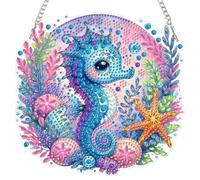 MEIYUDA Hanging Diamond Art Kits Adults Seahorse Sea, Special Shaped Crystal Rhinestone Suncatcher, 5D Diamond Art for Adults Beginners Kids DIY Kits, Window Hanging Ornament