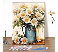 MEIYUDA Paint by Numbers for Adult Flower, DIY Canvas Oil Painting Kit for Beginner, Arts and Crafts Kit Acrylic Pigment Drawing Paintwork for Home Wall Decor 40x50cm(Without Frame)