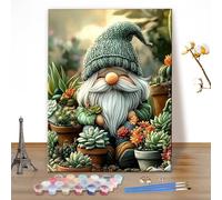 MEIYUDA Paint by Numbers for Adult Gnome, DIY Canvas Oil Painting Kit for Beginner, Drawing Paintwork for Home Wall Decor 40x50cm(Without Frame)