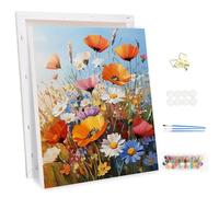 MEIYUDA Paint by Numbers for Adult with Frame Inflorescence Flower, DIY Canvas Oil Painting Kit for Adults Beginner, Arts and Crafts Kit Acrylic Pigment Drawing Paintwork for Home Wall Decor 30x40cm