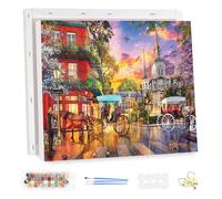 MEIYUDA Paint by Numbers for Adult with Frame Sunset in New Orleans, DIY Canvas Oil Painting Kit for Beginner Paint by Numbers, Acrylic Pigment Drawing Paintwork Home Wall Decor 40x30cm