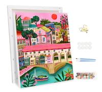 MEIYUDA Paint by Numbers Kits for Adult with Frame Florence, DIY Canvas Oil Painting Kit for Adult or Beginner Paint by Numbers, Arts and Crafts Kit Acrylic Pigment for Home Wall Decor 30x40cm