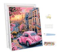 MEIYUDA Paint by Numbers Kits for Adult with Frame Paris at Sunset, DIY Canvas Oil Painting Kit for Adult or Beginner, Arts and Crafts Kit for Home Wall Decor 30x40cm