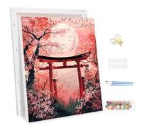 MEIYUDA Paint by Numbers Kits for Adult with Frame Tokyo Landscape, DIY Canvas Oil Painting Kit for Adult or Beginner, Arts and Crafts Kit Acrylic Pigment for Home Wall Decor 30x40cm
