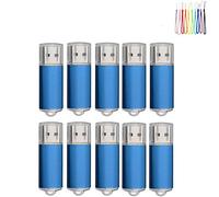 Meiyuexiang 10PCS Metal USB 2.0/3.0 Flash Drive Memory Stick Storage Thumb U Disk Gift (2.0/1GB, Blue)
