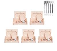 Meiyuexiang 5 PACK Wood USB Flash Drive Storage Stick Memory Stick with Wooden Box 2.0 USB 4GB