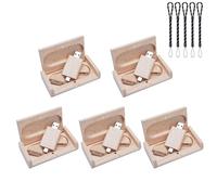 Meiyuexiang 5PCS 32GB USB C Memory Stick, USB C Flash Drive USB 3.0 Stick High Speed Type C USB C Drive Dual OTG Pen Drive Maple Wooden Box for TV, Car, Smartphones, PC, Laptop