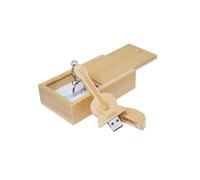 Meiyuexiang Guitar Shaped Maple Wood Memory Stick USB Flash Drive in Wood Box (2.0/32GB, Bamboo wood)