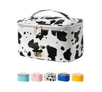 Meiyuuo Cute Makeup Bag Small Cosmetic Bags for Women Ladies Medium Pouch Toiletry Bag PU Waterproof Organizer (Cow Print)