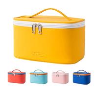 Meiyuuo Makeup Bag Cosmetic Bags Small for Women Ladies Zipper Pouch Makeup Organizer Waterproof Cute (Bright Yellow)