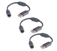 MEIZHEN 3 Pack USB Controller Breakaway Cable Cord Adapter for Xbox 360 PC Wired Controller Rock Band Guitar Hero