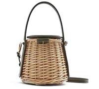MEIZHITU Bags for Beach Pool Vocation Women Weave Shoulder Crossbody Bag Round Handbag Summer Bucket Bag Summer Purse