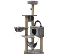 MEIZHITU Cat Tree Cat Climbing Tower Cat Tree With Cat Self Groomer Brush Cat Tower Condo For Indoor Cats With Padded Plush