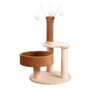 MEIZHITU Cat Tree Cat Climbing Tower Cute Cat Tree Tower With Cat Scratching Post Plush Cozy Perch Hanging Pompoms