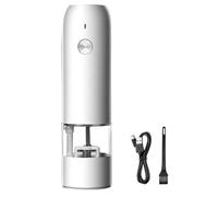 MEIZHITU Salt Pepper Mill Electric Salt Pepper Grinder Usb Charge Spice Mill Grinder Adjustable Coarseness Kitchen Spice Grinder(White,1pcs)