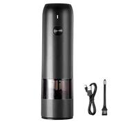MEIZHITU Salt Pepper Mill Electric Salt Pepper Grinder Usb Charge Spice Mill Grinder Adjustable Coarseness Kitchen Spice Grinder(Black,1pcs)