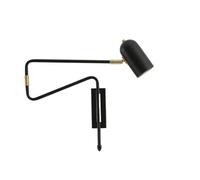 MEIZHITU Wall Sconce Light Living Room Telescopic Wall Lamp Nordic Wrought Iron Rocker Wall Light Long Pole Folding Bedside Reading Lamp Bedroom Living Room(Black)