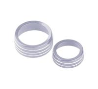 MEIZIYU 1 Set Knob Ring Cover Trim,Fit For Jeep, Grand Cherokee 2014-2021 Silver Central Console AC climate control button frame