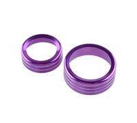 MEIZIYU 3 Pcs Set Knob Ring Cover Trim,Fit For Dodge, Ram 1500 2013-2017 Center Console A C Radio Switch Aluminum Alloy Purple climate control button frame