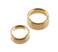 MEIZIYU 3 Pcs Set Knob Trim Ring Cover,Fit For Dodge, Ram 1500 2013-2017 Center Console A C Radio Switch Aluminum Alloy Gold climate control button frame