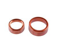 MEIZIYU 3Pcs Set Knob Ring Cover Trim,Fit For Dodge, Ram 1500 2013-2017 Center Console A C Radio Switch Aluminum Alloy Orange climate control button frame