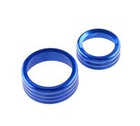 MEIZIYU 3Pcs Set Knob Ring Cover Trim,Fit For Dodge, Ram 1500 2013-2017 Center Console A C Radio Switch Aluminum Alloy Blue climate control button frame